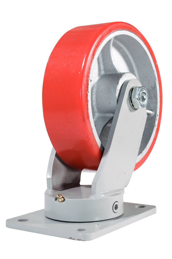 A PO heavy-duty caster wheel with a metal construction designed for industrial use.