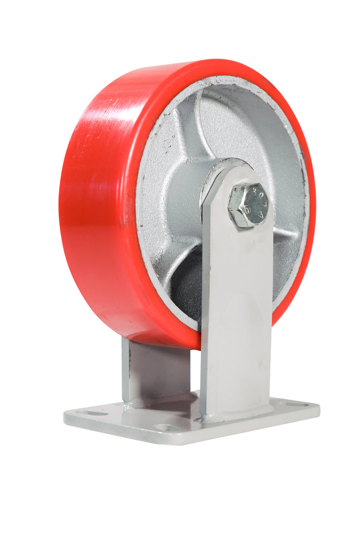 A PO heavy-duty caster wheel with a metal construction designed for industrial use.