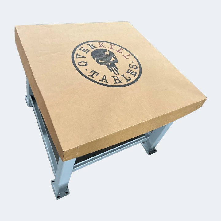 Heavy-duty Overkill Table surface ideal for welding, engine teardown, and body repair work
